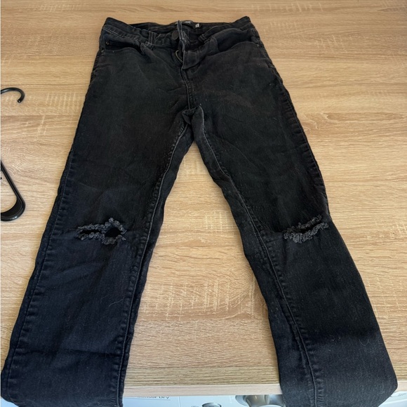 Black Straight Leg Jeans - Picture 1 of 2